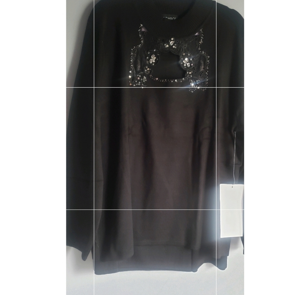 Ashro Gillie  NWT Final $20 / 2 Pc. Knit Skirt Set" Sz. 3X Black - Picture 6 of 10